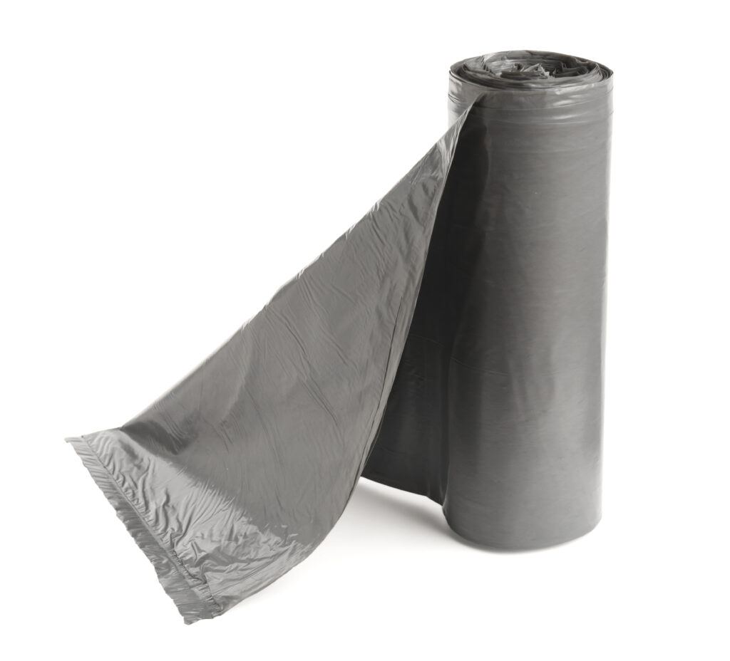 Flat garbage bags come with a flat bottom and open top.