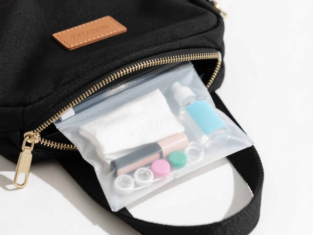 Zipper bags to organize personal items when going out